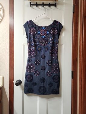 Desigual Navy Velvet Abstract Print